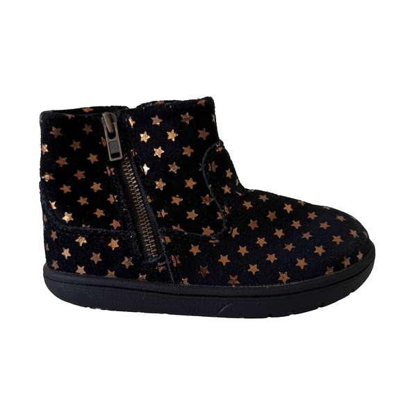 Stride Rite Girls Black Stars Boots size: 6.5 Toddler - Picture 1 of 2